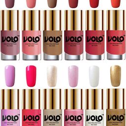 VOLO Set Of 12 Luxury Super Shine Nail Polish - 9.9 ml Each-Combo-No-221-image-38
