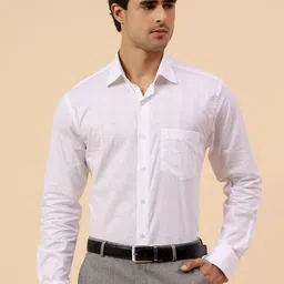 Cantabil Men Comfort Fit Solid Spread Collar Cotton Formal Shirt-picture-23