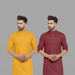 VS MALL Men Maroon Kurtas-picture-48