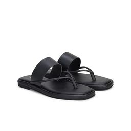 GRACECODE Women Striped One Toe Flats-8