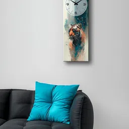OLIVE TREE Black & Blue Printed Wooden Contemporary Analogue Wall Clock-image-78