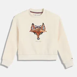 Tommy Hilfiger Girls Animal Embroidered Pullover-image-101