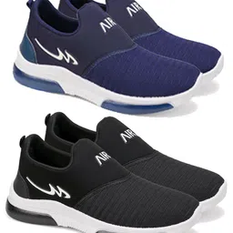 World Wear Footwear Men Pack of 2 Mesh Running Non-Marking Shoes-picture-12
