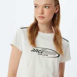 Koton Women Typography Extended Sleeves T-shirt-image-76