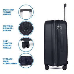 Polo Class Set Of 2 Textured Hard Sided Trolley Suitcase with Vanity image 5