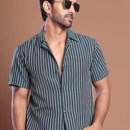 Indian Needle Men Classic Opaque Striped Casual Shirt-picture-0