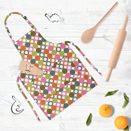 ArtzFolio Kids White & Pink Printed Cotton Aprons-image-30