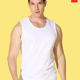 WOOSTRO 2-Pcs Odour-Free Combed Cotton Innerwear Vests VWS26(RUN RED)(PLAIN WHITE)-picture-11