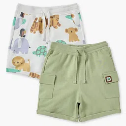 Juniors by Babyshop Boys Pack Of 2 Conversational Printed Mid-Rise Shorts-picture-20