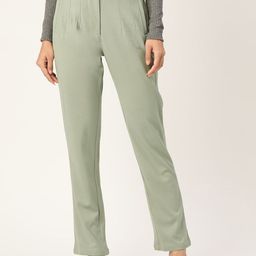 Zastraa Women Smart Slim Fit High-Rise Pleated Trousers-image-9