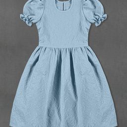 OMPAX Puff Sleeve Fit & Flare Dress-picture-51