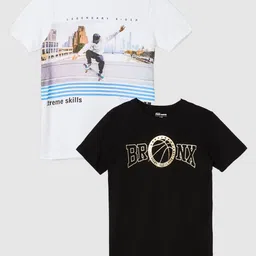 Fame Forever by Lifestyle Boys Pack of 2 Printed Cotton T-shirts-image-99