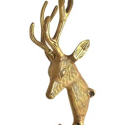 IndianShelf Gold-Toned Brass Deer Head Door Hangers Wall Hook-image-35