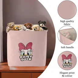 Aura Pink Printed Foldable Storage Box With Handle image 4