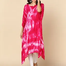 PinkTribe Women Tie Dye Dyed Round Neck Kaftan Kurta-picture-14