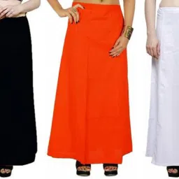 BLACK WHITE ORANGE Pure Cotton Petticoat-image-65