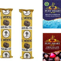Premium Herbal Flavor Brain-O-Freeze & Chocolate With 2 Polo Magic Coal Hookah Charcoals-image-19