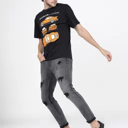 KETCH Men Tapered Fit Highly Distressed Heavy Fade Stretchable Jeans-image-95