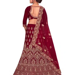 MANVAA Embroidered Thread Work Semi-Stitched Lehenga & Unstitched Blouse With Dupatta image 3