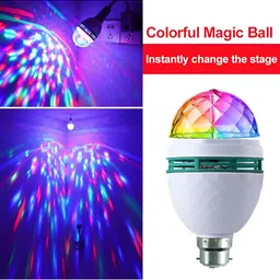 SPARK WORLD White Rotating Disco LED Ceiling Lamp image 2