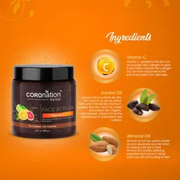 COROnation Herbal Vitamin C Face Scrub with Almond Oil for Tan & Dark Spots Removal - 100g image 4