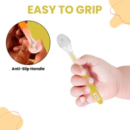 mini soul BPA Free Silicone Spoon with Box for Baby Feeding with Comfortable Grip Handle- PP (Plastic) image 4
