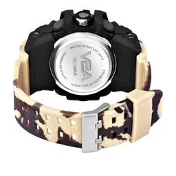 V2A Men Black Dial & Brown Analogue and Digital Multi Function Watch  V2A-1545MC-Khaki image 3