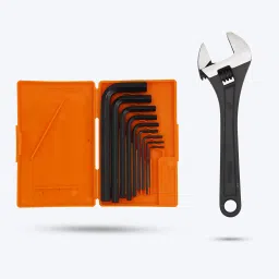 HGCM7M1 9Pcs Hex Allen Key Kit with 8"Inch Adjustable Wrench for Bicycle/Guitar Allen Key Set-13