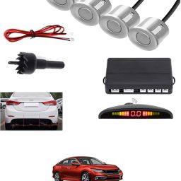 4Silver Parking Sensor With LED Display Increased Safety For Car-65 Universal 4 Silver Reverse Parking Sensor With LED Display For Cars-65 Parking Sensor-image-97