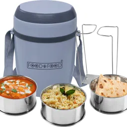Carry3 Insulated Hot and Cold with Lock Lifter Stainless Steel 3 Containers Lunch Box-25