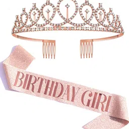 Latest Birthday Sash and Crown for Girls Decorations Hair Accessory Set-image-34