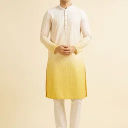 Manyavar Men Embroidered Regular Sequinned Kurta with Pyjamas-image-32