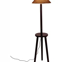 Devansh Brown & Beige Wooden Floor Lamp-image-90