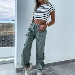 StyleCast Women High-Rise Cargos Trousers-image-68