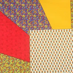 UNIBLISS Red & Yellow Floral Printed Cotton 144 TC Queen Bedsheet Set- 2.15 m x 2.35 m image 3
