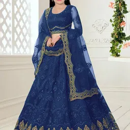 BAESD Girls Floral Embroidered Thread Work Semi-Stitched Lehenga Choli With Dupatta-picture-48