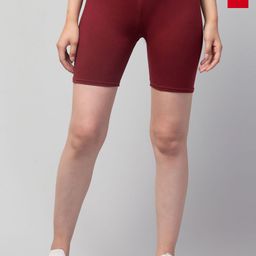 Attire Zone Women 2 Solid Skinny Fit Low-Rise Cycling Sports Shorts-image-35