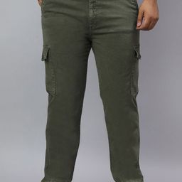 ZUSH Men Plus Size Straight Fit Mid-Rise Stretchable Cargos Jeans-image-0