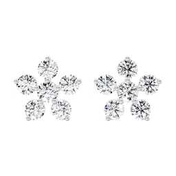 Sparkles Floral Lab Grown Diamond Stud Earring 0.44 Ct 14K-image-62