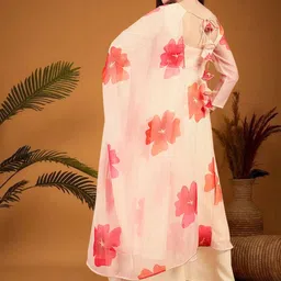 Sangria Digital Printed Round Neck Kurta With Palazzo And Dupatta image 3