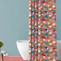 ArtzFolio Pink & Blue Printed Waterproof Shower Curtain-image-98