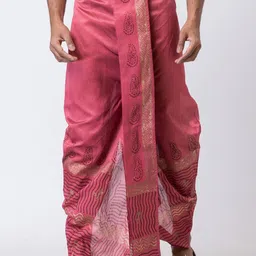 Nakshi Men Drawstring Handblock Printed Dhoti-image-24