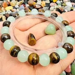 Divine souvenirs Unisex Tiger Eye Stone Studded Elasticated Bracelet-16