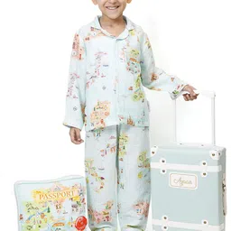 Snuggly Spaces Boys Printed Night Suits-image-78