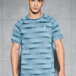 Technosport Abstract Printed Anti Static Slim Fit T-Shirt-image-80