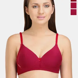 Bodycare Full Coverage Heavily Padded T-shirt Bra Pack of 3 FK-6566MEH-3PCS-30B-Maroon-picture-17