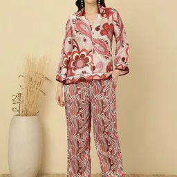 FUTURO Floral Printed Shirt With Trousers-image-3