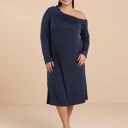 Big Hello - The Plus Life Women Plus Size Asymmetric Neck Sheath Dress-picture-5