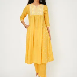 max Women Woven Design Embroidered Kurta with Trousers-picture-36