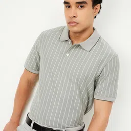 max Striped Polo Collar Short Sleeves T-shirt-image-99